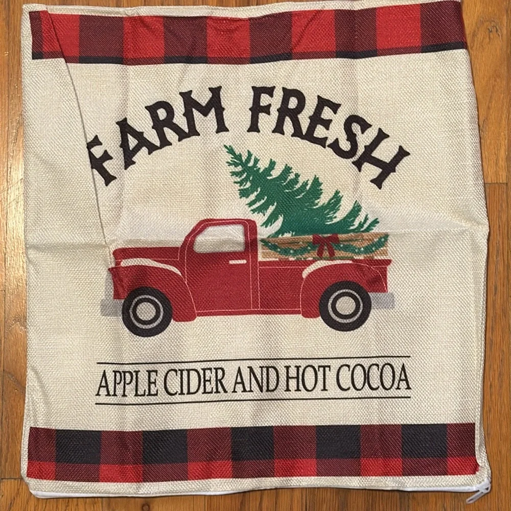 Christmas House Farmhouse Christmas Pillow Covers Set of 4